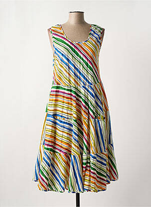Robe mi-longue sans manche sans manche bleu LAURA EN ROBE femme