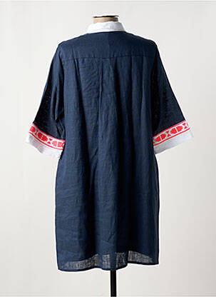 Robe mi-longue manches 3/4 manches 3/4 bleu VILAGALLO femme