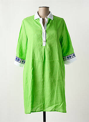 Robe mi-longue manches 3/4 manches 3/4 vert VILAGALLO femme