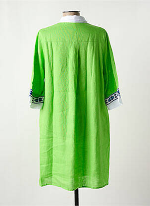 Robe mi-longue manches 3/4 manches 3/4 vert VILAGALLO femme