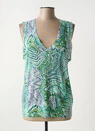 Pull coupe cintrée sans manche vert ESCORPION femme