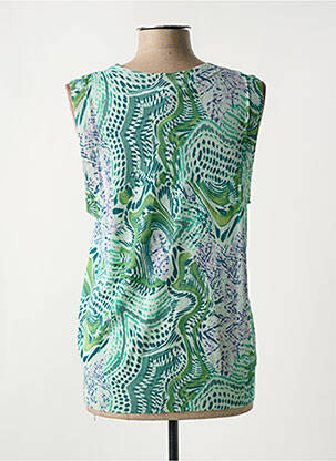 Pull coupe cintrée sans manche vert ESCORPION femme