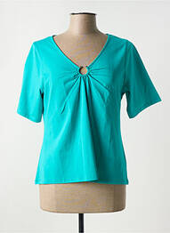 T-shirt col v manches courtes bleu ESCORPION femme