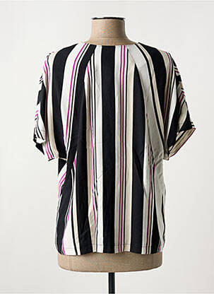Blouse tissage crêpe manches courtes noir FABER femme