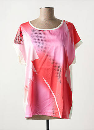 T-shirt imprimé fantaisie manches courtes rose FABER femme