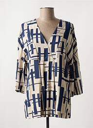 Blouse manches 3/4 manches 3/4 bleu ORTO BOTANICO femme