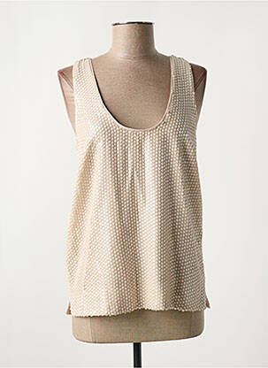 Top tissage crêpe sans manche beige TWINSET femme