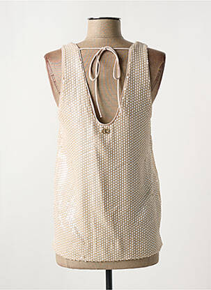 Top tissage crêpe sans manche beige TWINSET femme