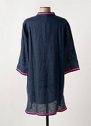 Tunique manches longues tissage crêpe bleu VILAGALLO femme