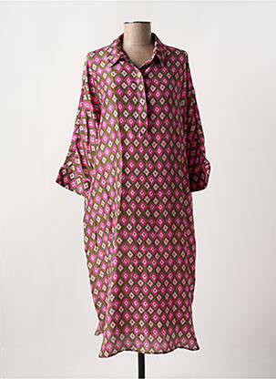 Robe mi-longue manches 3/4 manches 3/4 rose GERARD DAREL femme