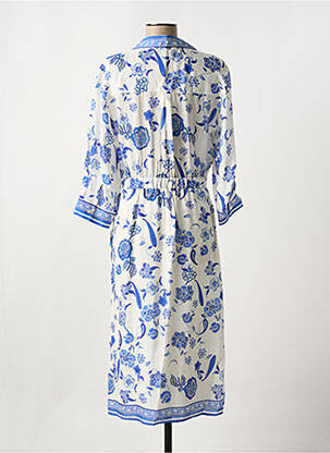 Robe mi-longue imprimé fleurs manches 3/4 bleu GERARD DAREL femme