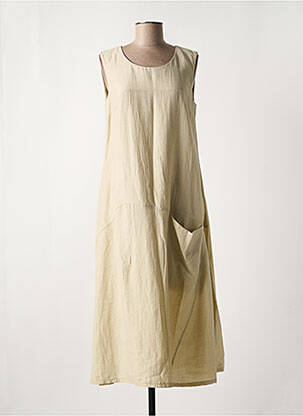 Robe mi-longue sans manche sans manche beige ORTO BOTANICO femme