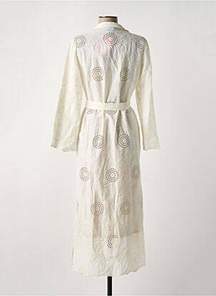 Robe longue manches longues manches longues beige NATHALIE CHAIZE femme