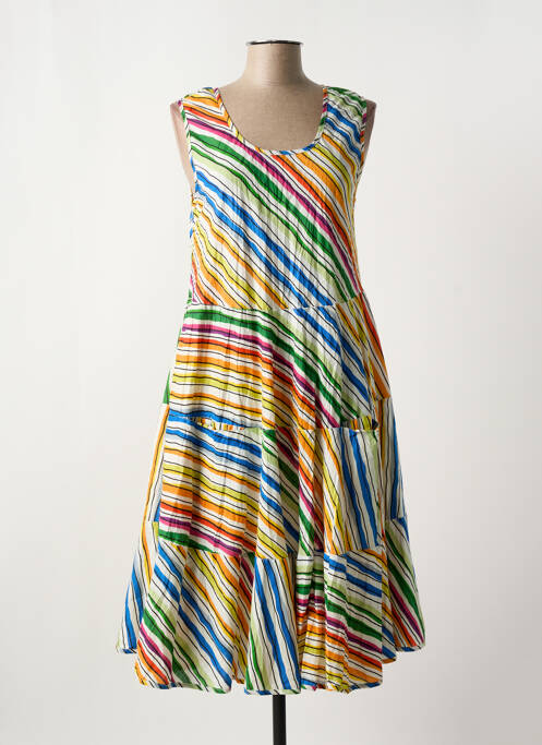 Robe mi-longue bleu LAURA EN ROBE pour femme