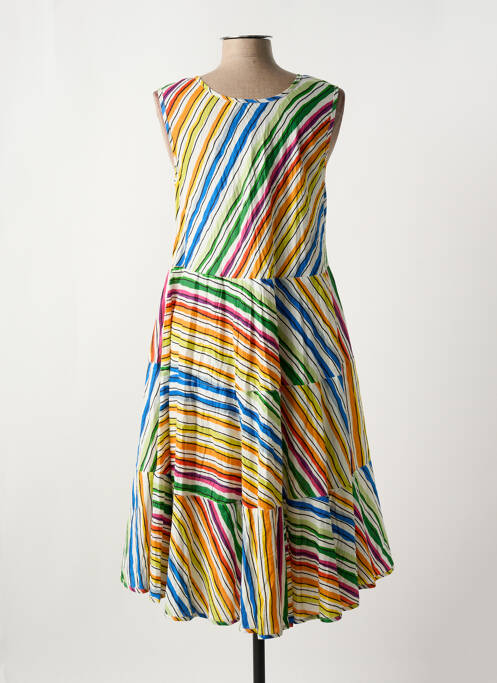 Robe mi-longue bleu LAURA EN ROBE pour femme