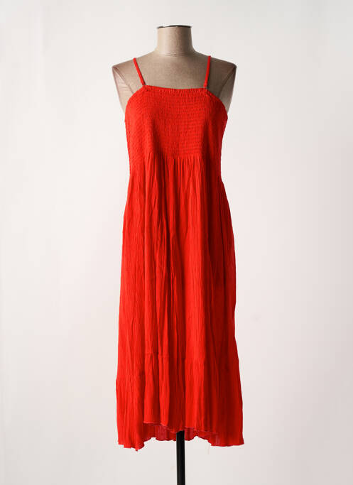 Robe mi-longue rouge ORIENTIQUE NATURALLY pour femme