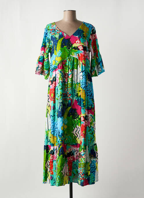 Robe mi-longue vert ORIENTIQUE NATURALLY pour femme