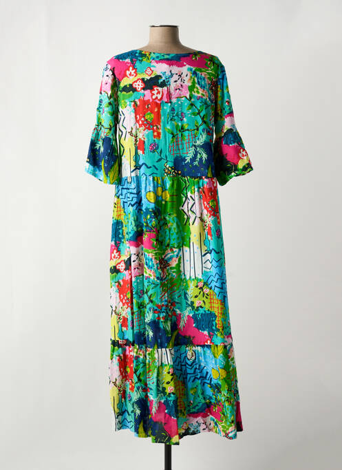 Robe mi-longue vert ORIENTIQUE NATURALLY pour femme