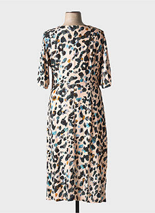 Robe mi-longue coupe fluide manches courtes rose ORTO BOTANICO femme
