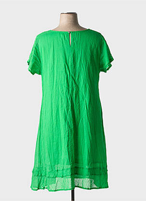 Robe courte coupe évasée manches courtes vert ORIENTIQUE NATURALLY femme