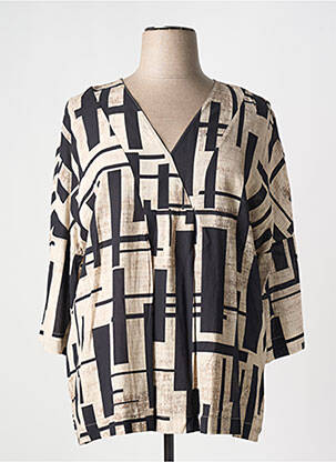 Blouse manches 3/4 manches 3/4 noir ORTO BOTANICO femme