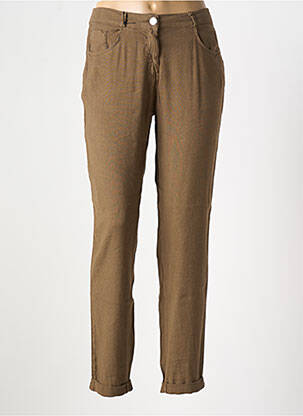 Pantalon slim taille normale taille normale marron EAST DRIVE femme