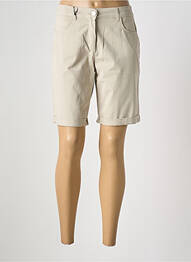 Bermuda tissage popeline taille normale beige EAST DRIVE femme