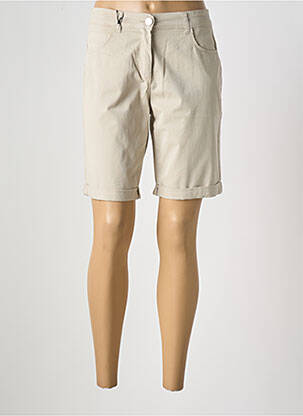 Bermuda tissage popeline taille normale beige EAST DRIVE femme