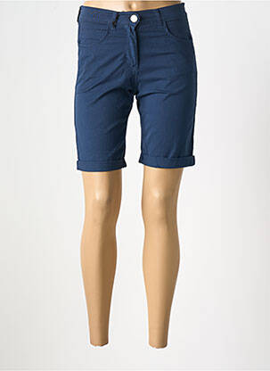 Bermuda tissage popeline taille normale bleu EAST DRIVE femme
