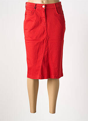 Jupe mi-longue stretch rouge EAST DRIVE femme