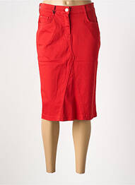 Jupe mi-longue coupe droite rouge EAST DRIVE femme