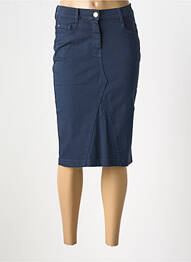 Jupe mi-longue coupe droite bleu EAST DRIVE femme