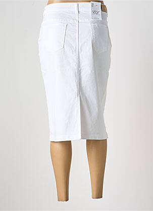 Jupe mi-longue stretch blanc EAST DRIVE femme
