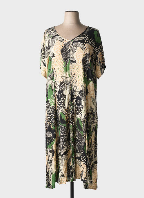 Robe longue manches courtes manches courtes noir ORIENTIQUE NATURALLY femme
