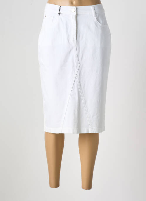 Jupe mi-longue blanc EAST DRIVE pour femme