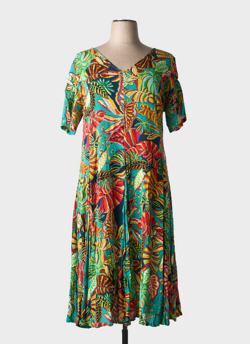 Robe mi-longue vert ORIENTIQUE NATURALLY pour femme