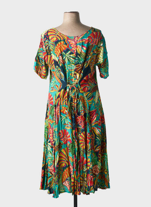 Robe mi-longue vert ORIENTIQUE NATURALLY pour femme