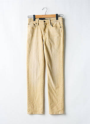 Pantalon droit fermeture zippée sous rabat boutonné beige RALPH LAUREN femme