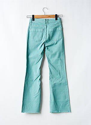 Pantalon droit fermeture zippée sous rabat boutonné bleu LA FEE MARABOUTEE femme