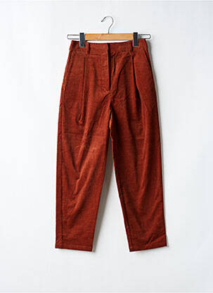 Pantalon 7/8 fermeture zippée sous rabat avec crochet marron COMPTOIR DES COTONNIERS femme