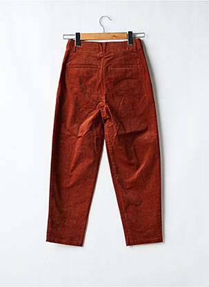 Pantalon 7/8 fermeture zippée sous rabat avec crochet marron COMPTOIR DES COTONNIERS femme
