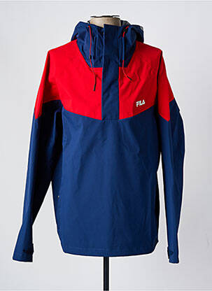 Parka sans repassage a capuche bleu FILA homme