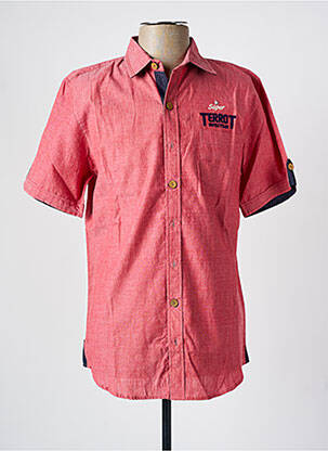 Chemise manches courtes coupe cintrée rouge TERROT homme