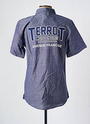 Chemise manches courtes coupe cintrée bleu TERROT homme