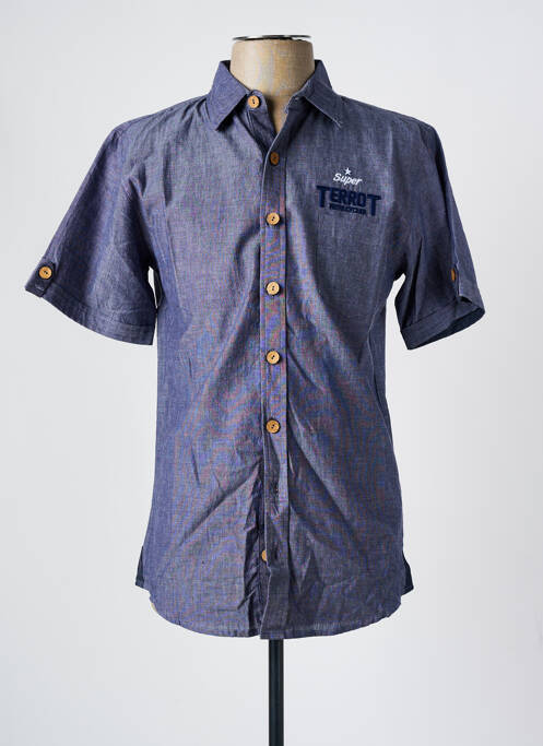 Chemise manches courtes bleu TERROT pour homme