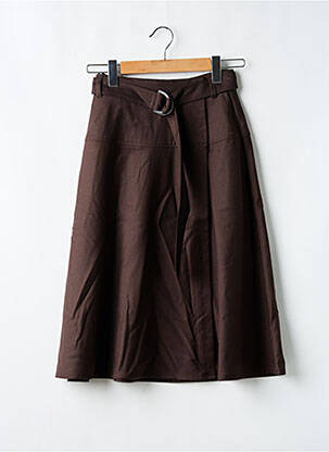 Jupe mi-longue coupe évasée marron COMPTOIR DES COTONNIERS femme