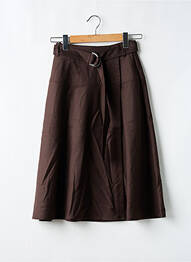 Jupe mi-longue coupe évasée marron COMPTOIR DES COTONNIERS femme