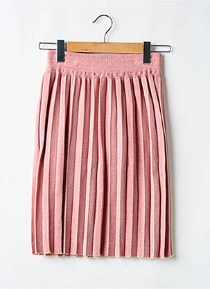 Jupe mi-longue taille élastique rose CLAUDIUS femme