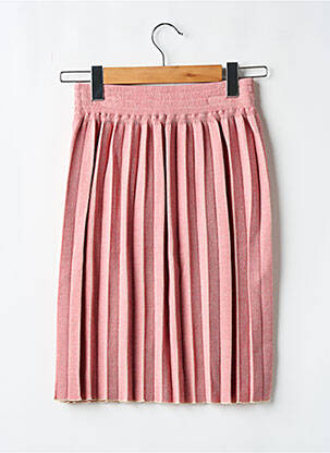 Jupe mi-longue taille élastique rose CLAUDIUS femme