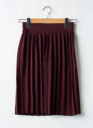 Jupe mi-longue taille élastique rouge CLAUDIUS femme